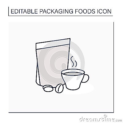 Coffee in bags line icon Vector Illustration