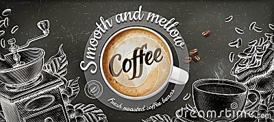 Coffee banner ads Vector Illustration