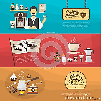 Coffee banners Vector Illustration