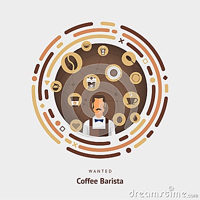 Coffee barista concept people job about coffee Vector illustrate Vector Illustration