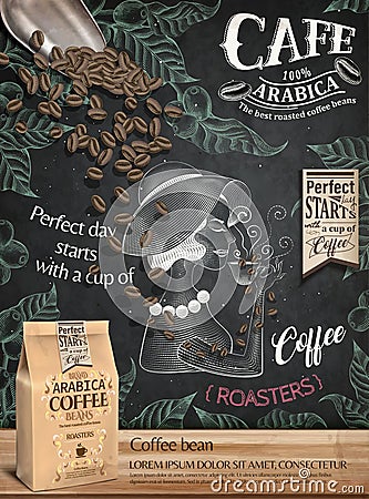 Coffee bean ads Vector Illustration