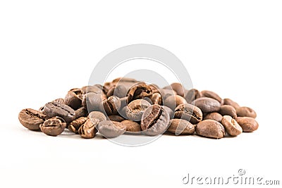 Coffee bean front angle shot isolated white background Stock Photo