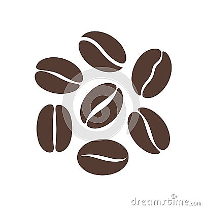 Coffee bean logo. Isolated coffe beans on white background Vector Illustration