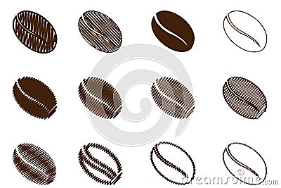 Coffee bean - vector brown color Vector Illustration