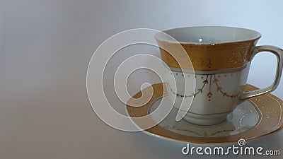 Coffee beans with beautiful cups at home Stock Photo