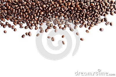 Coffee beans at border Stock Photo