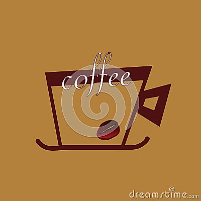Coffee with beans color vector Vector Illustration