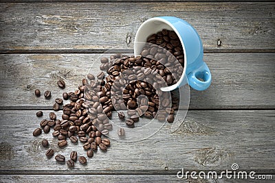 Coffee Beans Cup Background Stock Photo