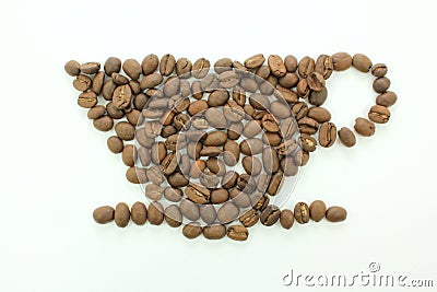 Coffee Beans cup shape Stock Photo