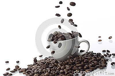 Coffee Beans Dropping Stock Photo