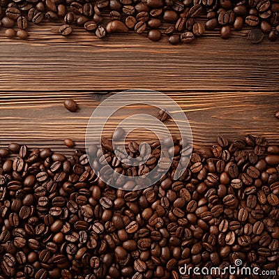 coffee beans on old wood Stock Photo