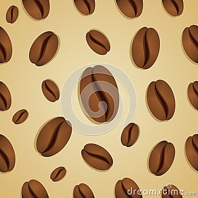 Coffee beans pattern Vector Illustration