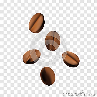 Coffee beans realism style vector illustration Vector Illustration