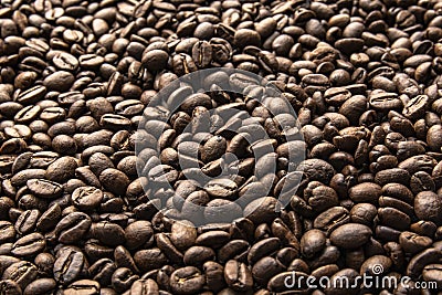 Coffee beans. Roasted coffee beans background Stock Photo