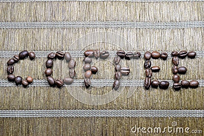 Coffee beans Rustic Background Stock Photo