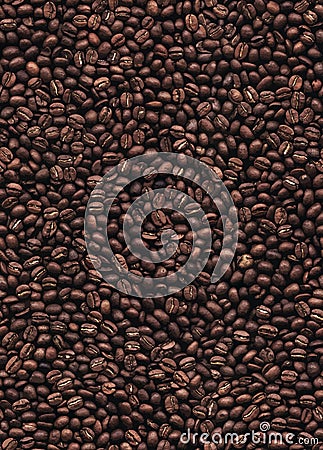 Coffee beans seamless pattern background Vector Illustration