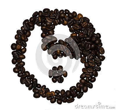 Coffee beans shaped into a yin and yang symbol Stock Photo