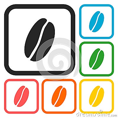 Coffee beans symbols set Vector Illustration