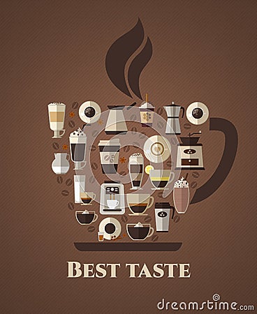 Coffee best taste poster vector design illustration Vector Illustration