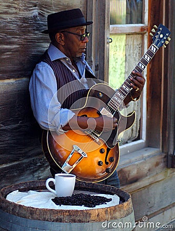 Coffee and the Blues Stock Photo