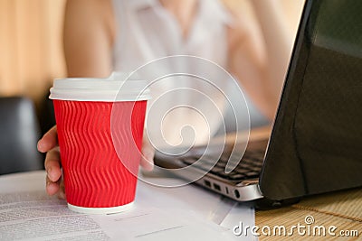 Coffee break freelancer work rest concept Stock Photo