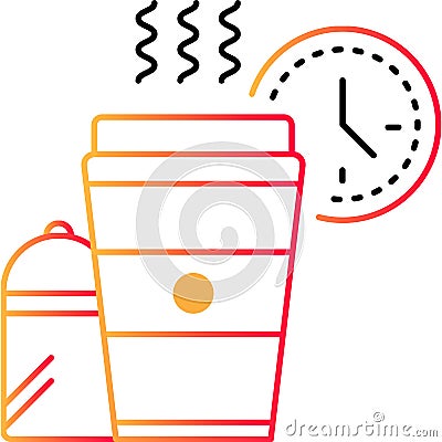 Coffee break outline icon vector takeaway cup Vector Illustration