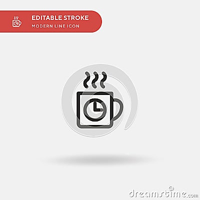 Coffee Break Simple vector icon. Illustration symbol design template for web mobile UI element. Perfect color modern pictogram on Stock Photo