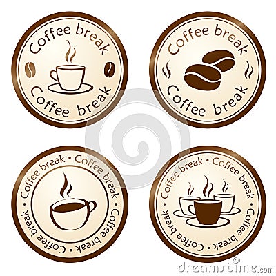 Coffee break stamp Vector Illustration