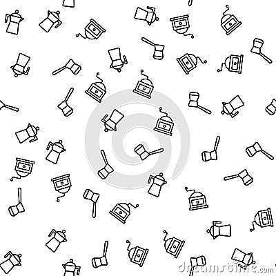 Coffee Brewing Devices Seamless Pattern Vector Vector Illustration