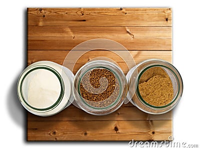 Coffee brown sugar and cream Stock Photo