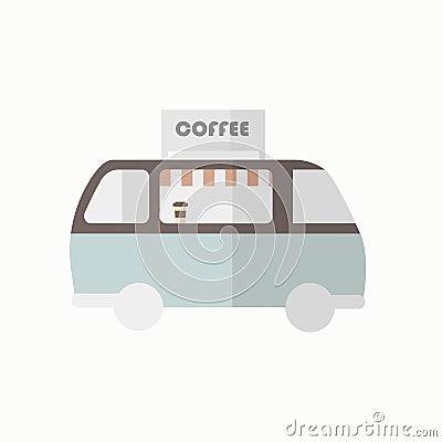 Coffee bus icon Stock Photo