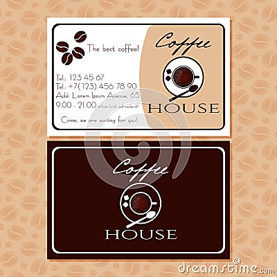 Coffee business cards for your design Vector Illustration