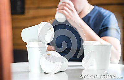 Coffee or caffeine addiction concept. Stock Photo