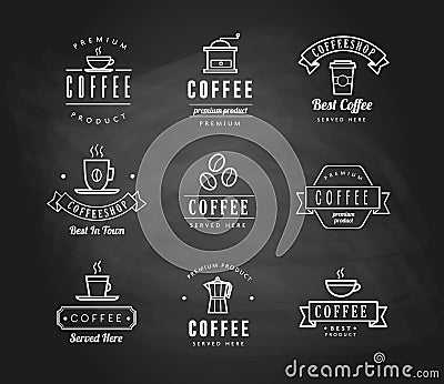 Coffee & Cakes Chalkboard Vector Illustration