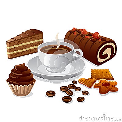 Coffee and cakes Stock Photo