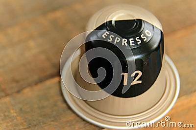 Coffee capsule with the strenght number 12 flavour Stock Photo