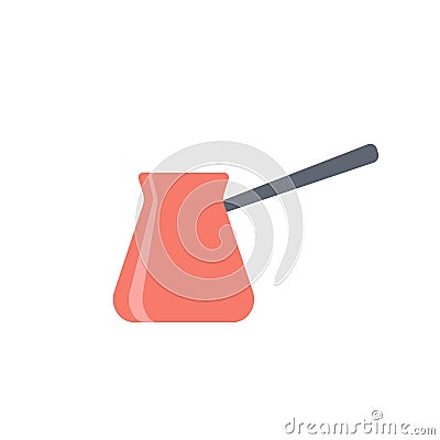 Coffee cezve vector simple icon in flat style Vector Illustration