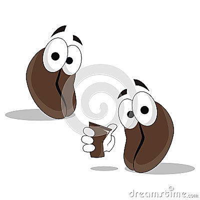 Coffee Character Cartoon Vector Illustration