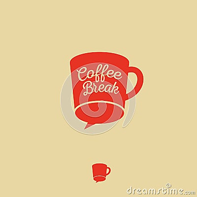 Coffee chat emblem. Coffee break logo. Communication or chat logo. Vector Illustration