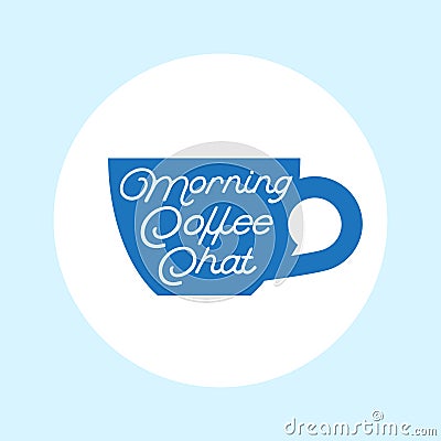 Coffee chat emblem. Coffee logo. Cup with the bubble on a white background. Vector Illustration