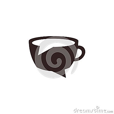 Coffee chat logo vector template Vector Illustration