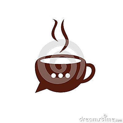 Coffee chat vector logo design. Vector Illustration