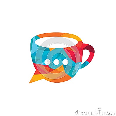 Coffee chat vector logo design. Vector Illustration