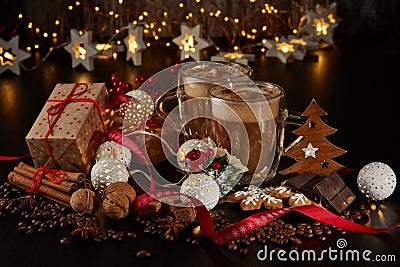 Coffee. Christmas and New Year composition Stock Photo