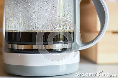 Coffee in the coffee maker. Stock Photo