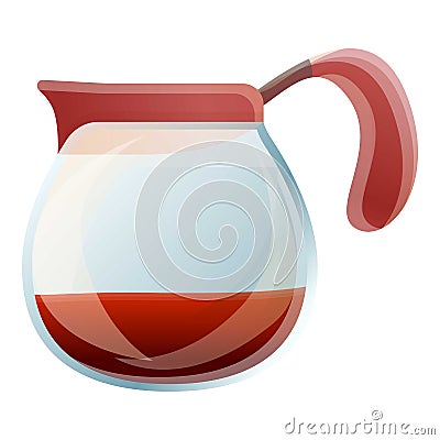 Coffee cold glass pot icon, cartoon style Vector Illustration