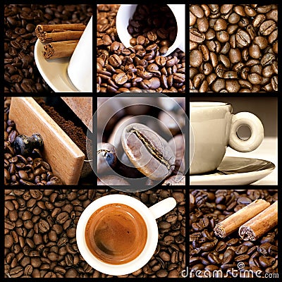 Coffee collage Stock Photo