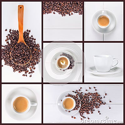 Coffee collage collection Stock Photo