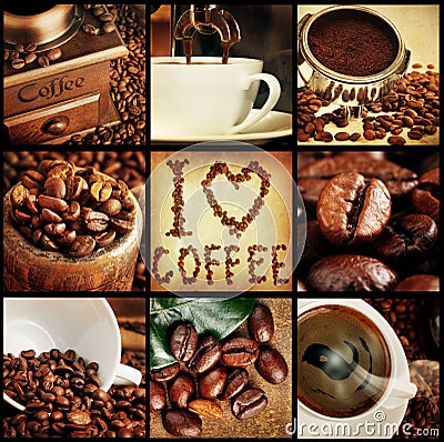 Coffee collage Stock Photo