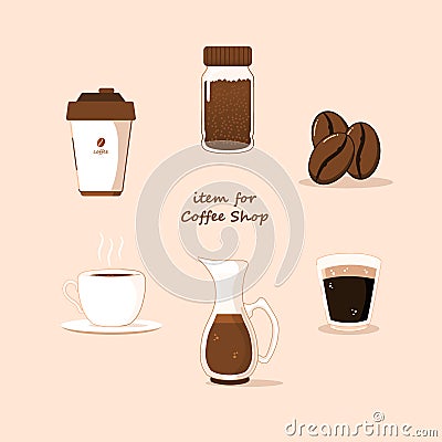 Coffee collection flat vector Vector Illustration